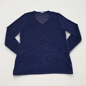 J. McLaughlin Callum V-Neck Knit Sweater Blue Size XL